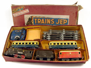 JEP train jep.loco tender 2 wagons marchandises 1 wagon pullman+transfo 